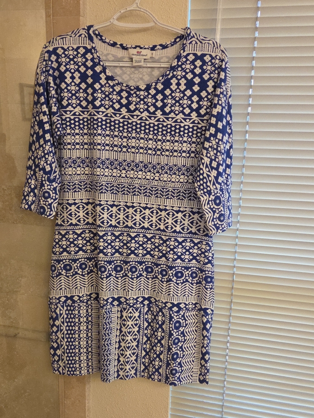 Vineyard Vines Blue and White Midi Dress